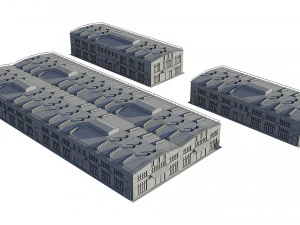 industrial buildings model pack 3D Model