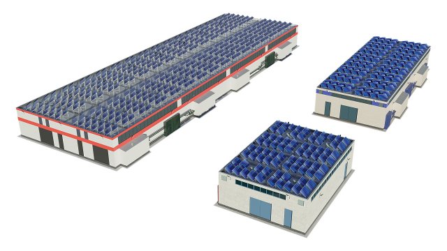 industrial buildings model pack 3D Model .c4d .max .obj .3ds .fbx .stl .blend 