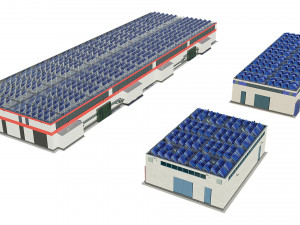industrial buildings model pack 3D Model