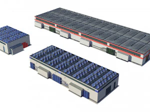 industrial buildings model pack 3D Model