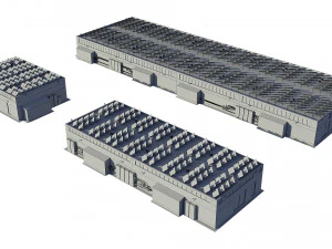 industrial buildings model pack 3D Model