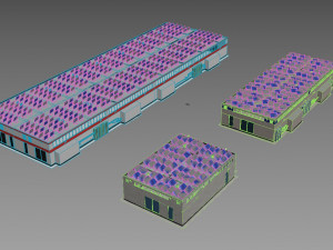 industrial buildings model pack 3D Model