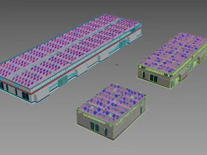 industrial buildings model pack 3D Model