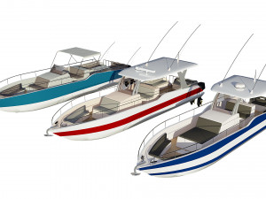 motorboats lowpoly asset pack 3D Model