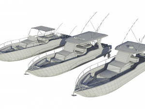 motorboats lowpoly asset pack 3D Model