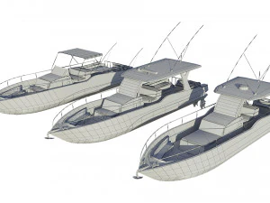 motorboats lowpoly asset pack 3D Model