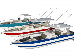 motorboats lowpoly asset pack 3D Model