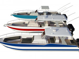 motorboats lowpoly asset pack 3D Model