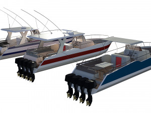 motorboats lowpoly asset pack 3D Model