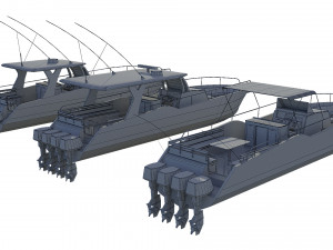 motorboats lowpoly asset pack 3D Model