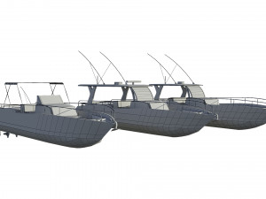 motorboats lowpoly asset pack 3D Model