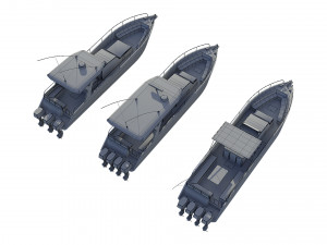 motorboats lowpoly asset pack 3D Model