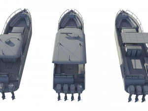 motorboats lowpoly asset pack 3D Model