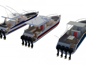 motorboats lowpoly asset pack 3D Model