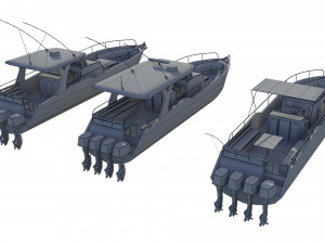 motorboats lowpoly asset pack 3D Model