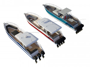 motorboats lowpoly asset pack 3D Model