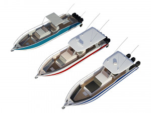 motorboats lowpoly asset pack 3D Model