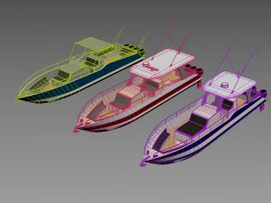 motorboats lowpoly asset pack 3D Model