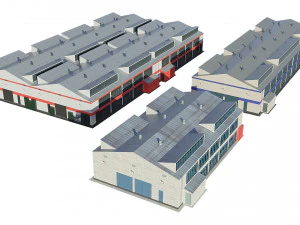 paket model bangunan industri Model 3D