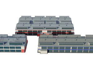 industrial buildings model pack 3D Model