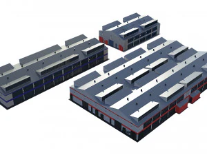 industrial buildings model pack 3D Model