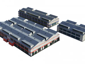 industrial buildings model pack 3D Model