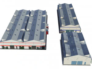 industrial buildings model pack 3D Model