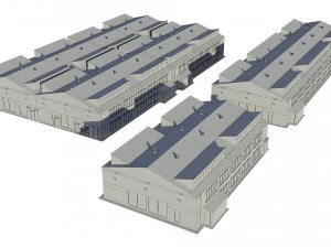 industrial buildings model pack 3D Model