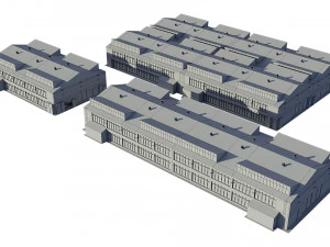 industrial buildings model pack 3D Model