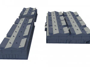 industrial buildings model pack 3D Model