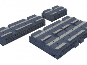 industrial buildings model pack 3D Model