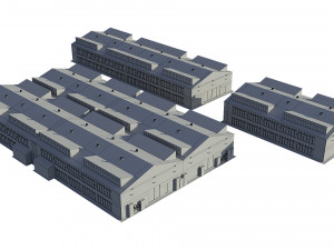 industrial buildings model pack Modelo 3D