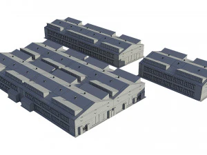 industrial buildings model pack 3D Model