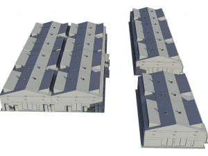 industrial buildings model pack 3D Model