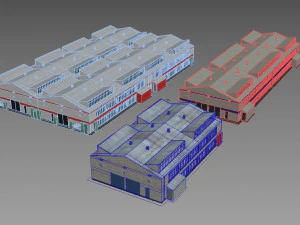 industrial buildings model pack 3D Model