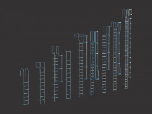 ladders metal model pack Modèle 3D