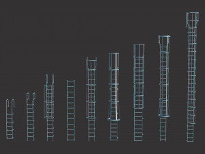 ladders metal model pack Modèle 3D