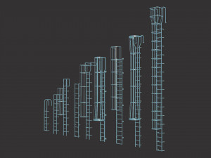ladders metal model pack Modèle 3D