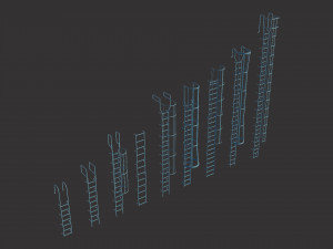 ladders metal model pack Modèle 3D