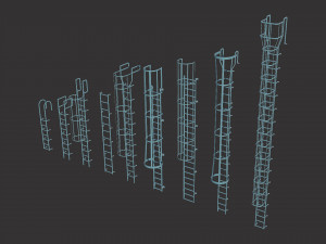 ladders metal model pack Modèle 3D