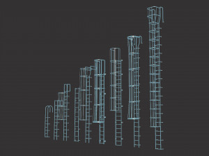 ladders metal model pack Modèle 3D