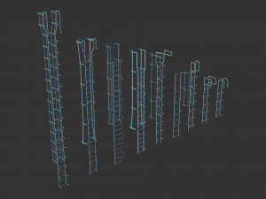 ladders metal model pack Modèle 3D