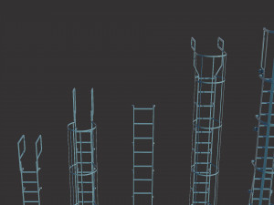 ladders metal model pack Modèle 3D