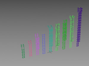 ladders metal model pack Modèle 3D