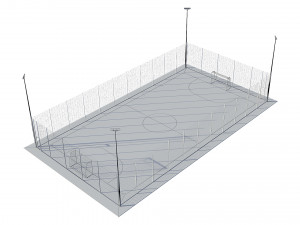 soccer football field 3D-Modell