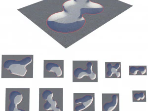 Packung mit Skatepark-Betonschalen 3D Modell