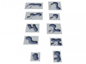skate park concrete bowls pack Model 3D