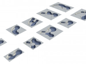 skate park concrete bowls pack Model 3D
