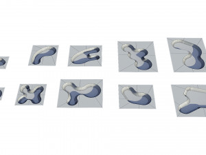 skate park concrete bowls pack Model 3D