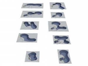 skate park concrete bowls pack Model 3D